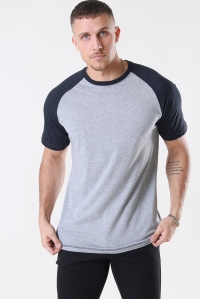 Basic Brand Raglan T-shirt Oxford Grey/Heather Black