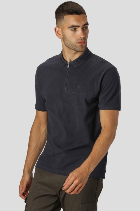 Clean Cut Copenhagen Will Zip Polo SS Navy