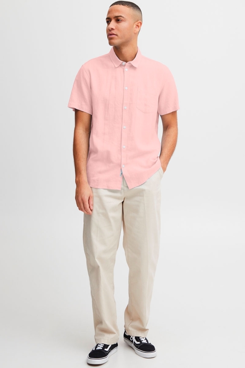 Solid Allan SS Linen Shirt Powder Pink