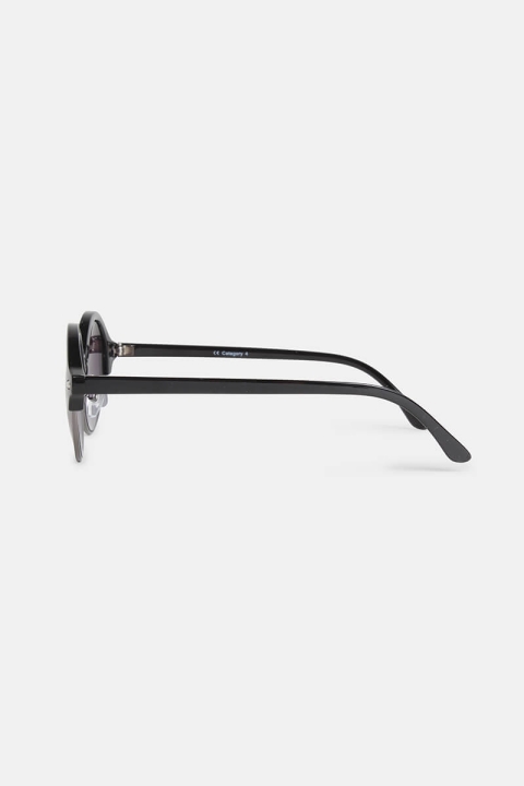 Fashion Rund Solbrille Blank Black/Gun