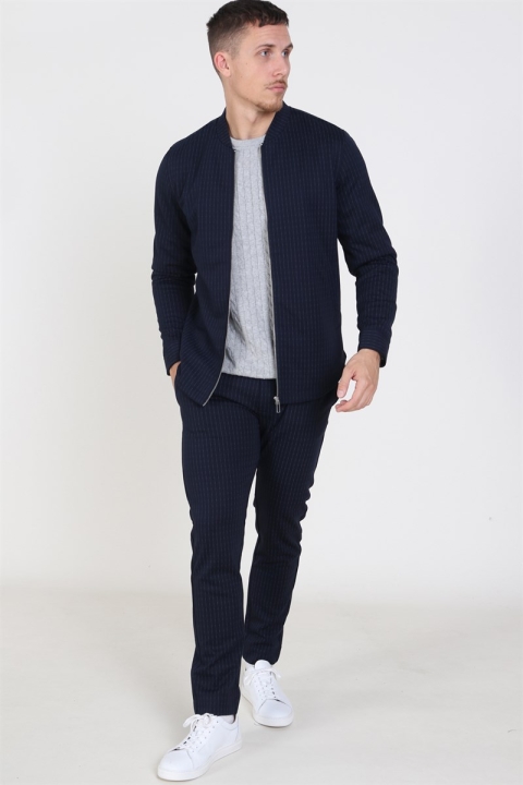 Clean Cut Milano Pinstripe Jacket Navy