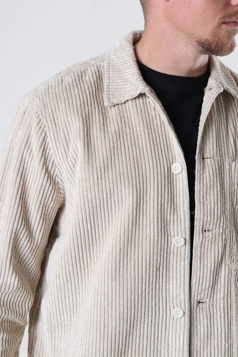 Selected Loose Jake Cord Overshirt Oatmeal