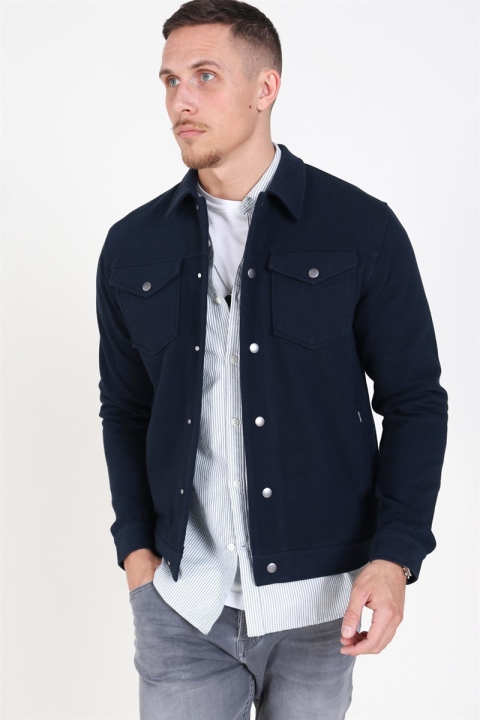 Jack & Jones Eddie Sweatshirts Trucker Jacket Black Iris