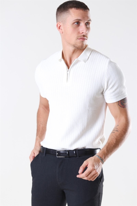 Jack & Jones Blabristol Strik SS Polo Blanc de Blanc