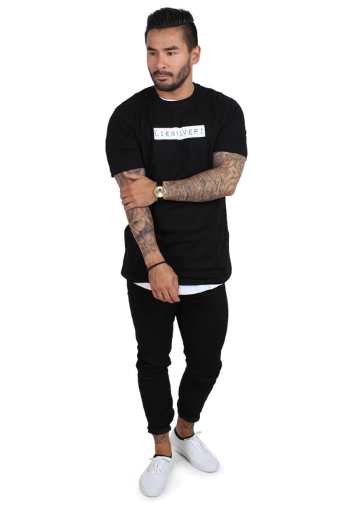 Liebhaveri Vintage Mens Longline T-shirt Black