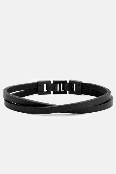 Lucleon Læder Armbånd Black