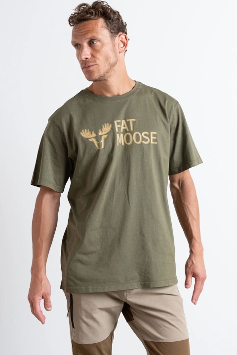 Fat Moose FM Logo Organic Tee Army