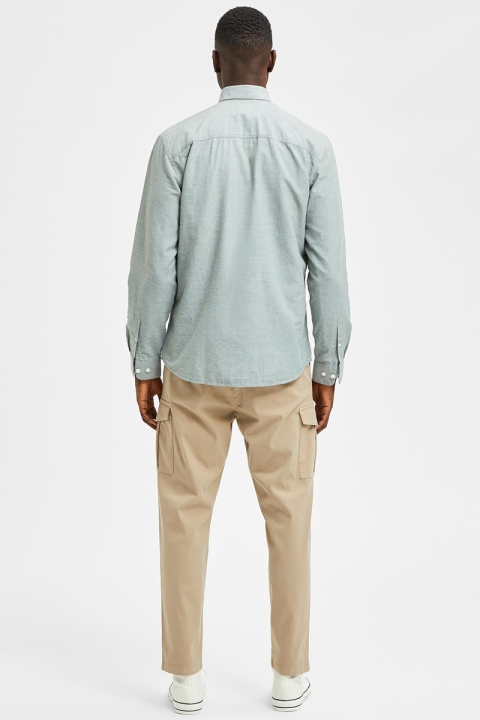 Selected SLHSLIMNEW-LINEN SHIRT LS W NOOS Desert Sage