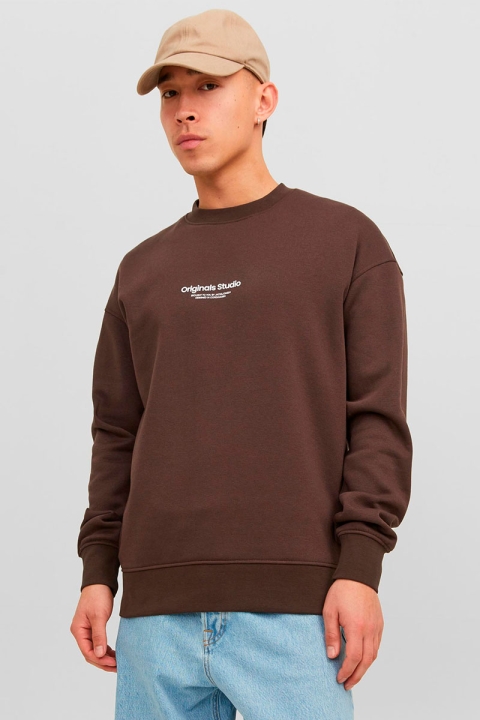 Jack & Jones Vesterbro Sweat Crew Neck Chocolate Brown