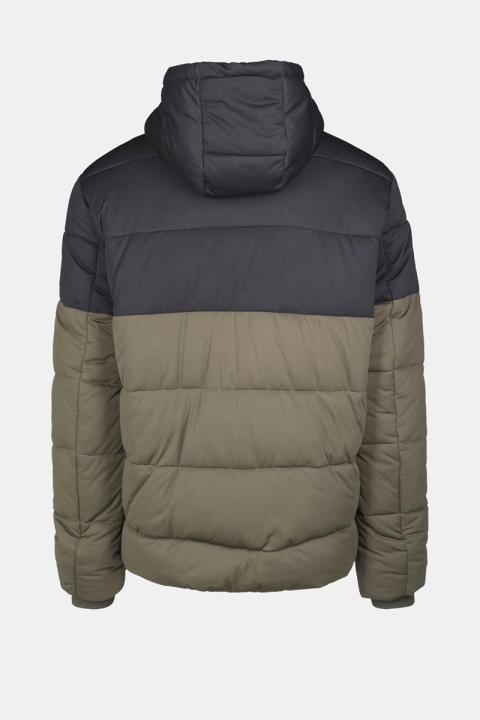 Urban Classics Hooded 2-Tone Puffer Jacket Dark Olive/Black