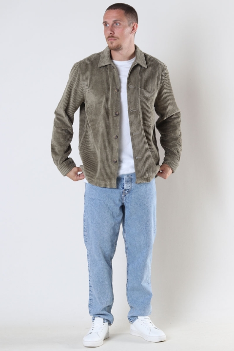 Selected Loose Jake Cord Overshirt Mermaid