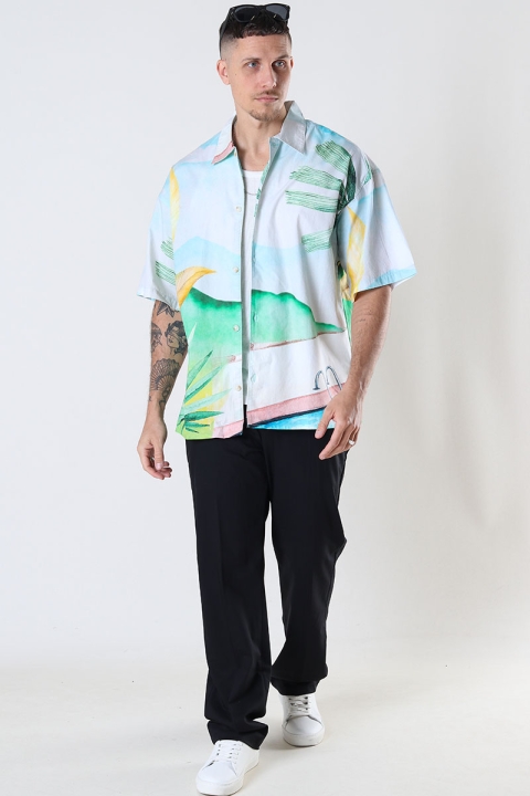 Jack & Jones Landscape Shirt SS Sky Blue