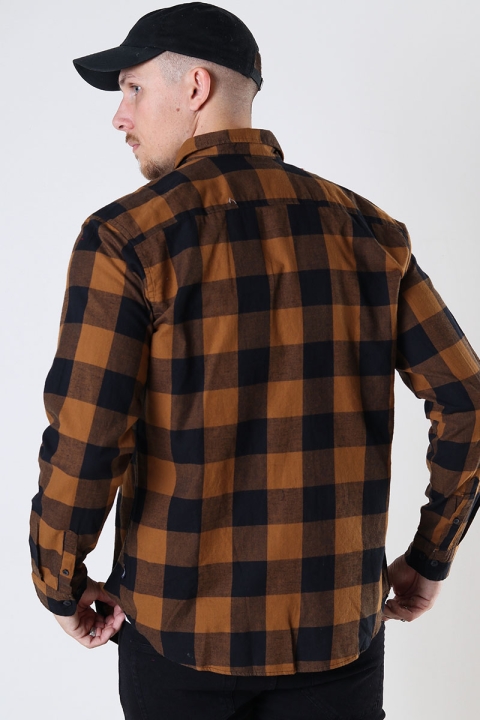 Jack & Jones JJEGINGHAM TWILL SHIRT L/S NOOS Rubber