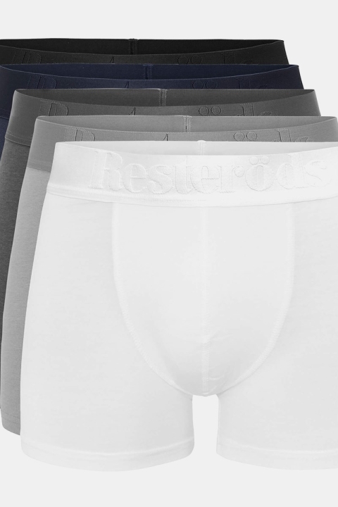 Resteröds Bambu 5-Pack Gunnar Boxershorts White/Grey/Light Grey/Navy/Black