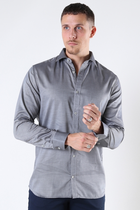 Jack & Jones JPRBLAROYAL PIPING SHIRT L/S SMU Grey Melange  SLIM FIT