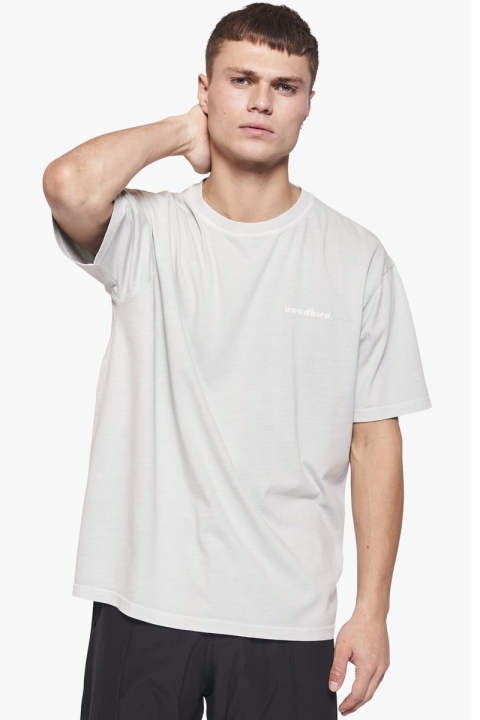 Woodbird Boxy State Tee Light Grey