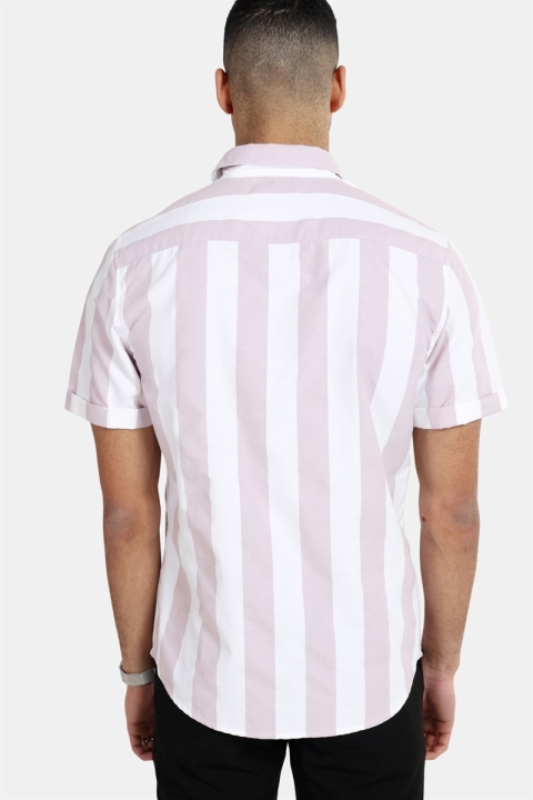 Only & Sons Travis SS Striped Thin Oxford Shirt Violet Ice