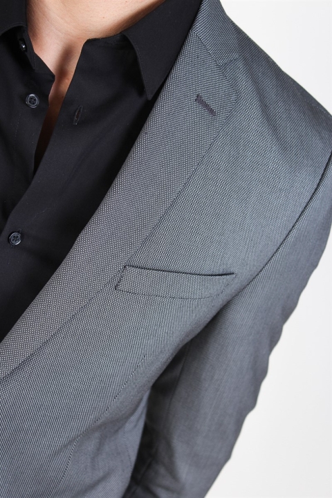 Selected Slim-MyloLogan Blazer Dark Grey Structure