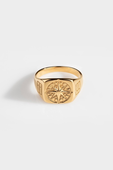 Northern Legacy Compass Signature Ring Gold