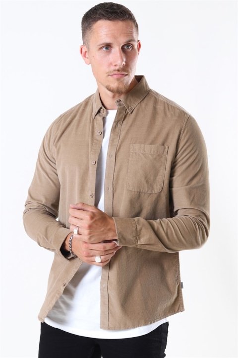 Solid Juan LS Corduroy Shirt Sand