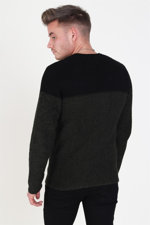 Only & Sons Sato 5 Colorblock Crew Neck Knit Rosin