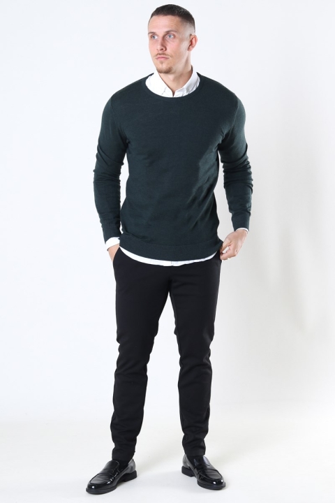 Clean Cut Copenhagen Merino Wool Crew Strik Bottle Green