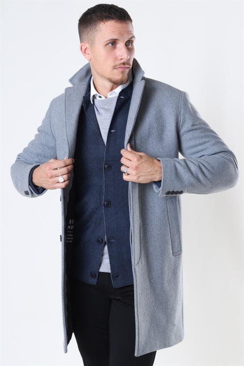 Selected Hagen Wool coat Grey Melange