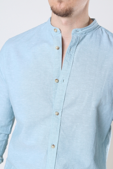 Jack & Jones SUMMER LINEN BAND SHIRT L/S Bay