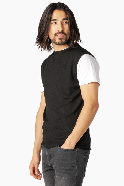 Clean Cut Copenhagen Merino Knit Vest Black