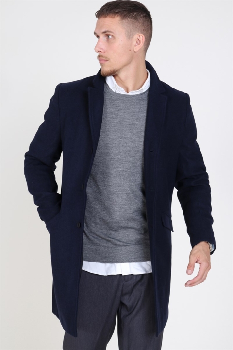 Only & Sons Julian Solid Wool Wool coat Night Sky