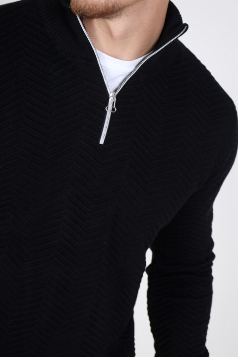 Kronstadt Carlo Half Zip Knit Black