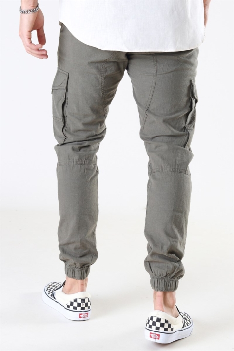 Jack & Jones Paul Flake Linen Cargo Pants Olive Night