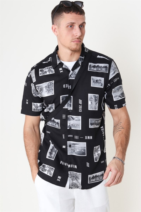 Only & Sons Oliver SS Printed Shirt Black