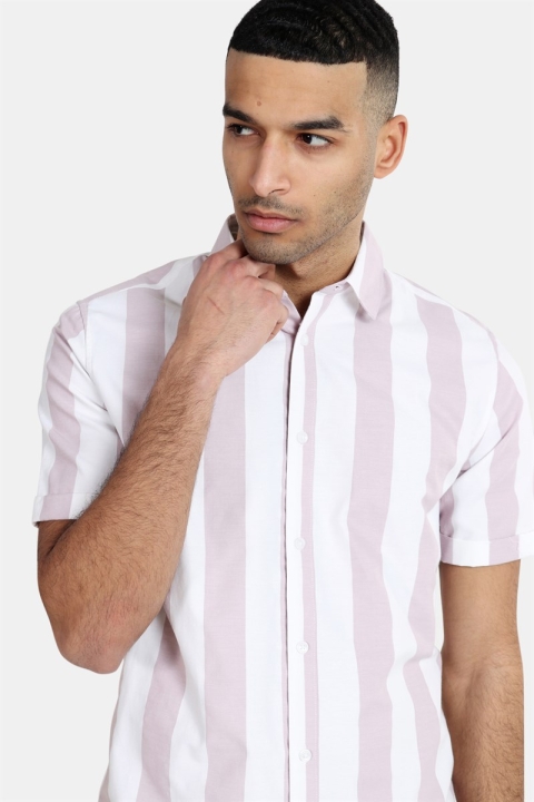 Only & Sons Travis SS Striped Thin Oxford Shirt Violet Ice