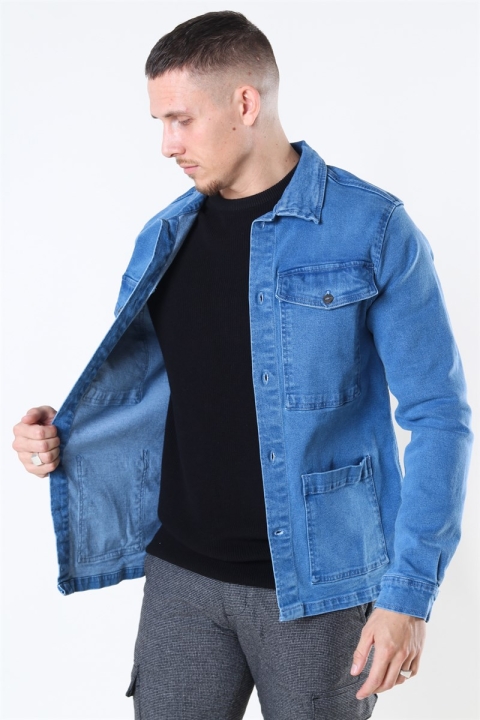 Denim Project Denim Over Jakke Medium Blue