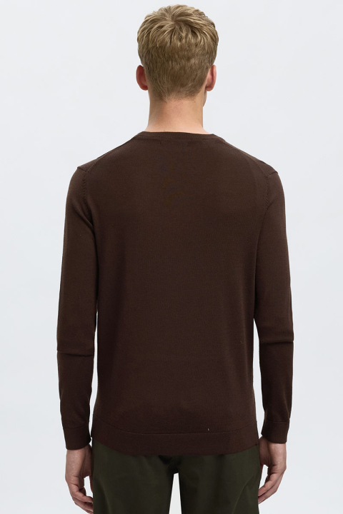 Selected Tray LS Merino Knit Crew Neck Demitasse