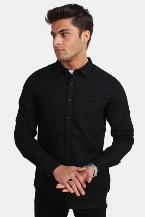 URBAN CLASSICS Flanell Shirt Black/Black