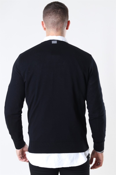 Mos Mosh Adam Supima O-Neck Knit Black