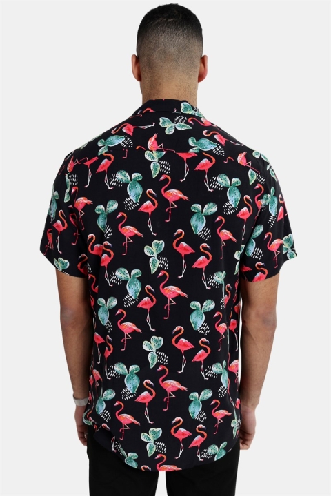 Clean Cut Cactus Bowling Shirt Black