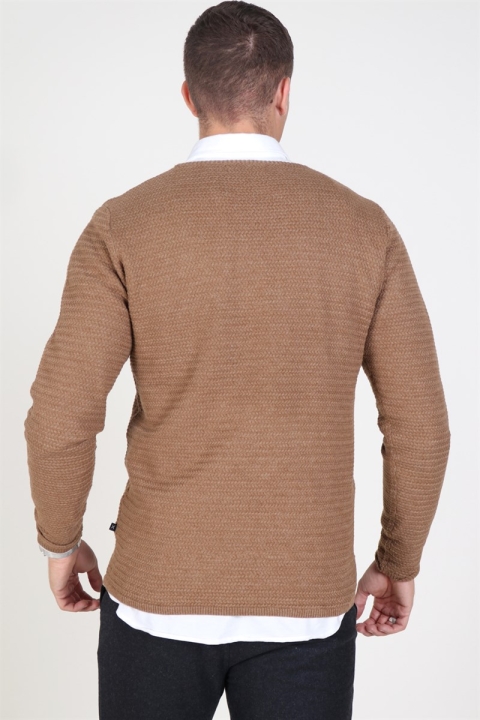 Clean Cut Aberdeen Crew Neck Knit Warm Sand Melange