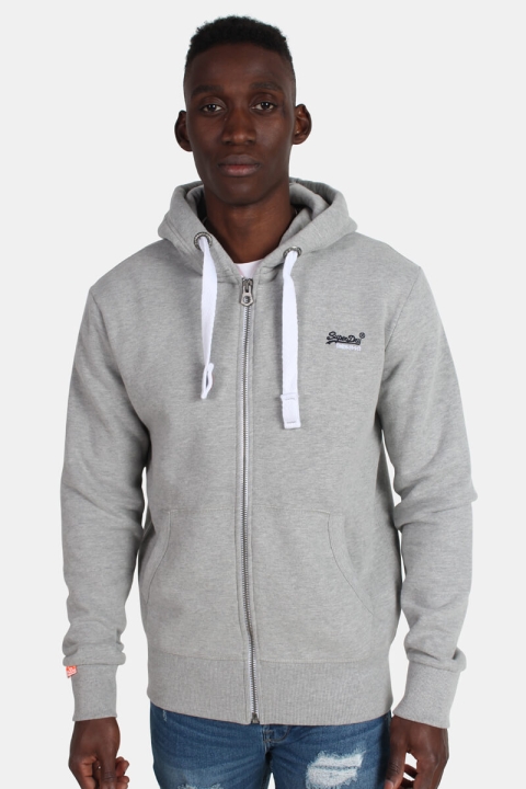 Superdry Orange Label Zip Hoodie Grey Marl