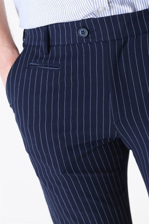 Les Deux Como Light Pinstripe Suit Pants D.Navy/Provincial blue