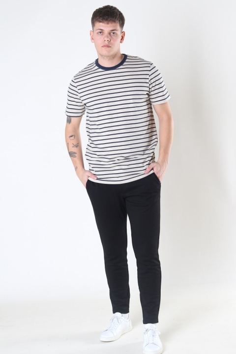 Jack & Jones Striped Tee Crewneck White Melange