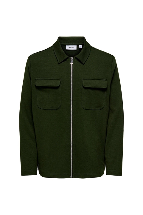 ONLY & SONS Kodyl Zip Overshirt Rosin