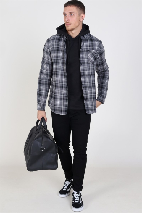 Solid Arvid LS Check Shirt Black