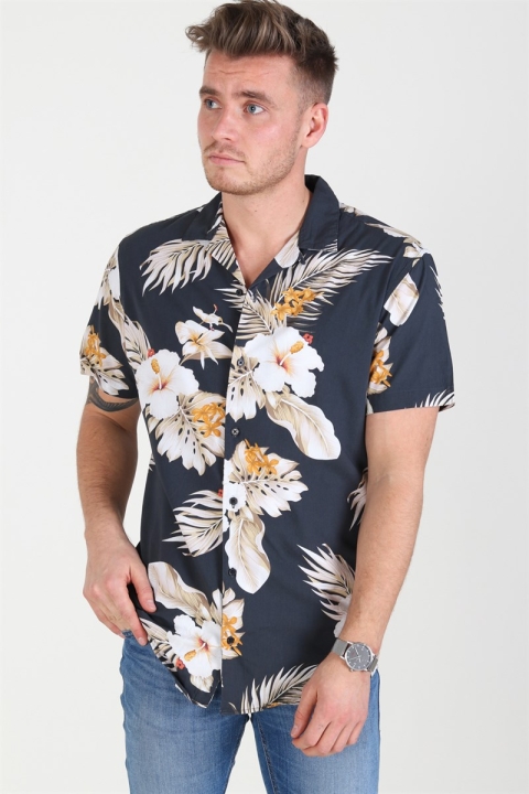 Jack & Jones JPRHAWAII Resort Shirt S/S AOP Black