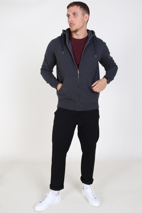 Solid Organic Morgan Zip Sweatshirts Dark Grey Mel