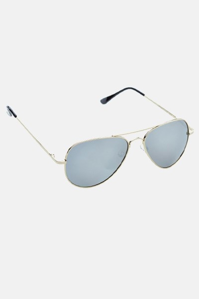 Fashion 1475 Metalpilot Sunglasses Sølv Grey Glass w/mirror