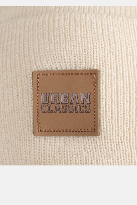 Urban Classics Leatherpatch Long Beanie Sand