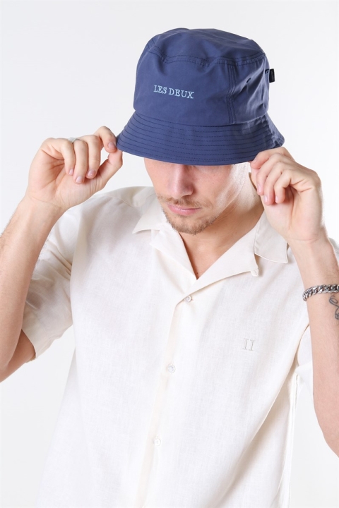 Les Deux Toulouse Poplin Bucket Hat Dark Navy/Provincial Blue